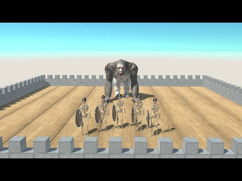 Skeleton Warrior Squad Team on Wobbly Tower vs ALL UNITS Animal Revolt Battle Simulator