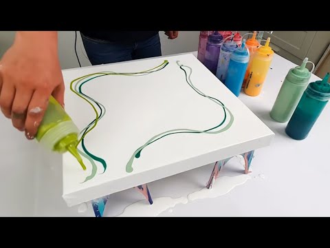5 UNIQUE Composition Acrylic Pour Paintings / Satisfying Art