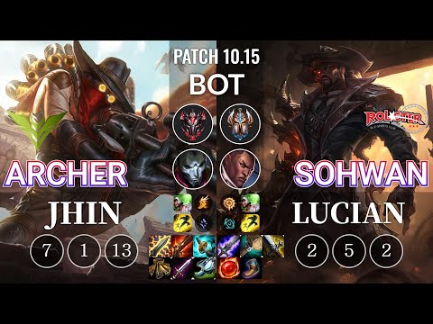 V3 Archer Jhin vs KT SoHwan Lucian Bot - KR Patch 10.15