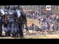 Police Fire Rubber Bullets And Water Cannons On Farm Protest