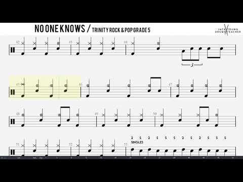 How to Play No One Knows  - Trinity Rock & Pop Drums Grade 5
