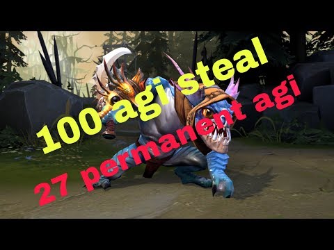 DOTA 2 - Slark gameplay - 100 agi steal - 27 permanent agi
