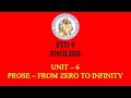 ENGLISH STD 9 PROSE FROM ZERO TO INFINITY UNIT 6