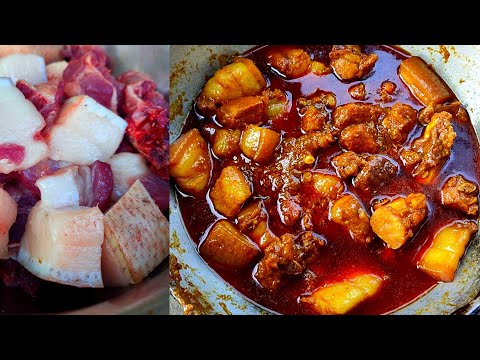 COOKING A Tasty Delicious Pork Curry 😋 Just Spicy & Yummy Recipe
