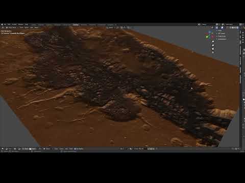Mars Mariner Valley in Blender