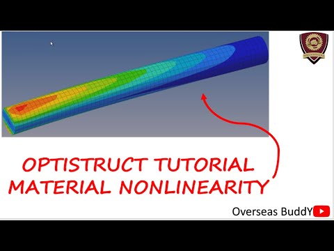 Optistruct Tutorial | Nonlinear Analysis | Geometric Nonlinearity | Material Nonlinearity |