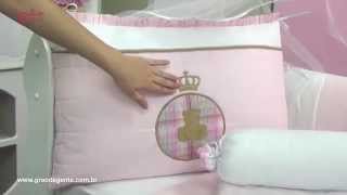 Kit Berço Urso Real Rosa | Ref: 47301