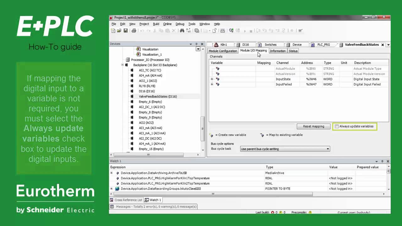 Add Digital Inputs - Eurotherm E+PLC CODESYS demo