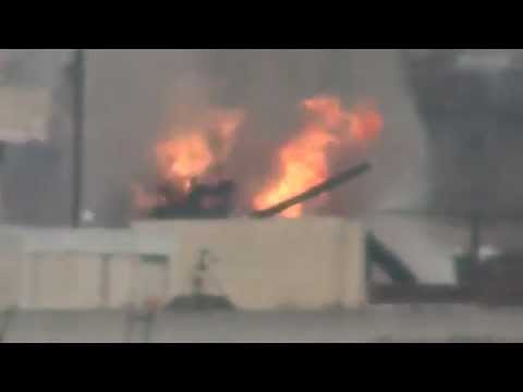 تفجير دبابات T72 من قبل كتيبة علي بن ابي طالب في مدينة الرستن في ريف حمص الشمالي