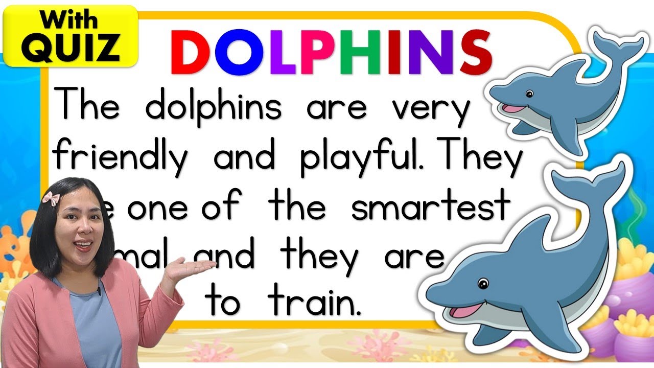 LET'S READ | Reading Comprehension with Quiz | Dolphins | Teacher Aya | Catch Up Reading Lesson