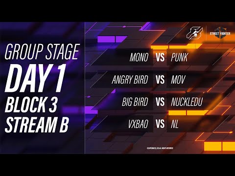 Block 3 - Stream B | Gamers8 Street Fighter 6 Invitational | Group Stage | Day 1