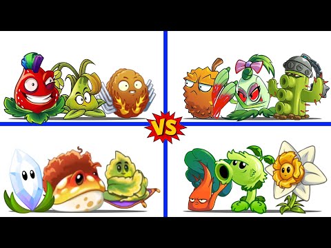 PVZ 2 - 4 Super Team Plants Vs Team Zombies - Best of Plants!!!
