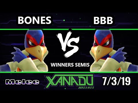 S@X 309 SSBM - Bones (Falco) Vs. BBB (Falco) - Smash Melee Winners Semis