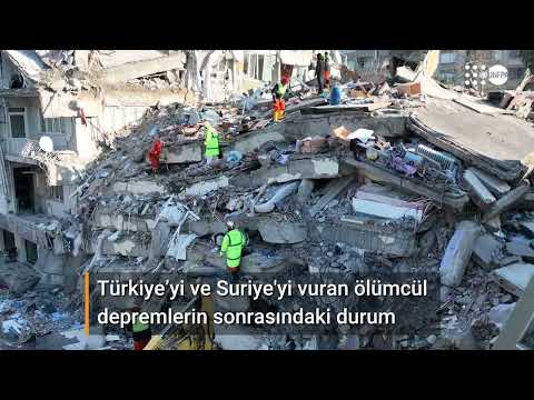 Drone Footage of the damage caused by the earthquakes and rescue efforts