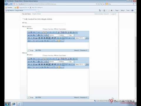 Configuring and using the DNNSimpleArticle Module
