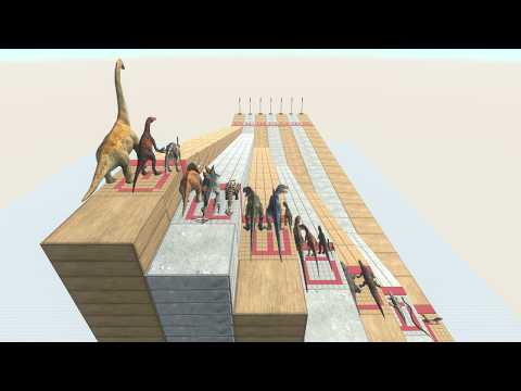 ARBS Speed Test. Which slope course is the fastest? Dinosaur! | Animal Revolt Battle Simulator