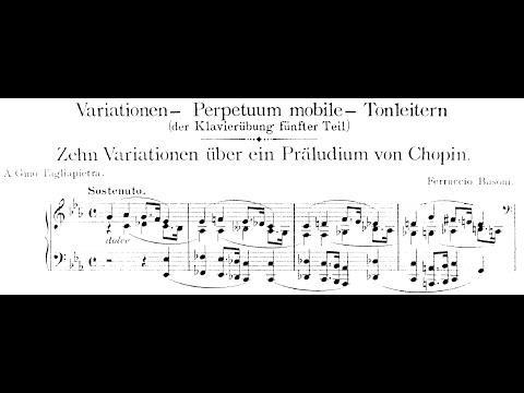 10 Variationen über ein Präludium von Chopin Op.22a BV 213a By Ferruccio Busoni (with Score)