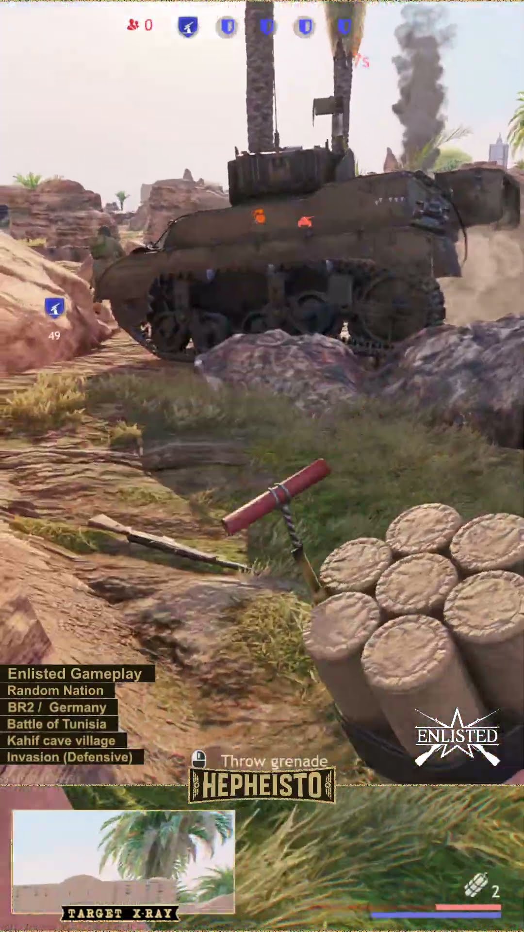 Soldier eliminates Tank M5A1 with Explosives Pack