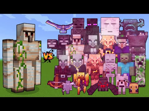 Iron Golem vs Full Enchanted Mobs - Minecraft Mob Battle 1.21