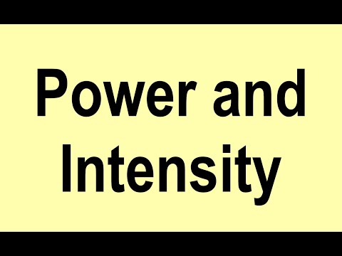 Power and Intensity (an example with sound energy)