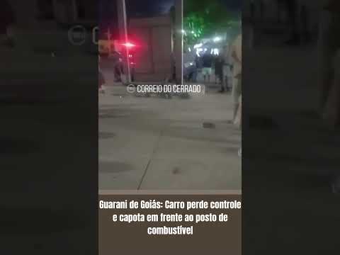 Guarani de Goiás: Carro perde controle e capota em frente ao posto de combustível