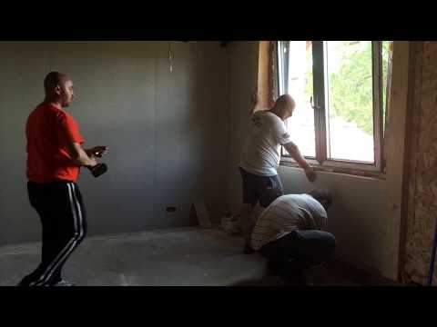 attic loft conversion , Ep. 5 ( plasterboarding )