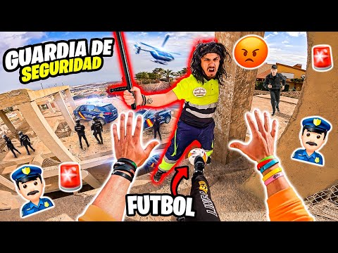ESCAPO del GUARDIA de SEGURIDAD de FÚTBOL haciendo PARKOUR👮 | PERSECUCIÓN POV