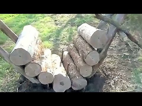 Self feeding loading log camp fire. The smart fire.