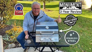 Monument Grills G22 Portable Gas Grill / 2-Year Review and Cast Iron Seared Steaks! / Awesome!