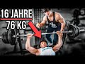 76 KG Leo rasiert mich im Bankdrücken! 😱(Über 100 KG auf Reps!)