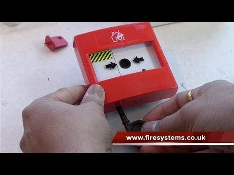 Resetting a fire alarm manual call point