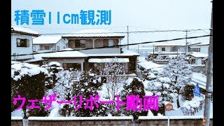 2018/12/28 ウェザーリポート動画【寒波による積雪①】(11cm) ＠福島県福島市/08:30頃