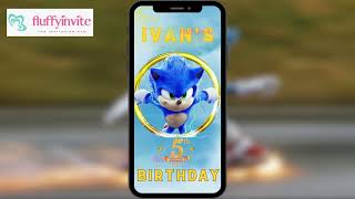 Sonic Birthday Invitations | Sonic The Hedgehog Invitations | Digital Invitation - Fluffy Invite