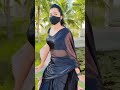 Black Satin Saree Girl Silk Satin