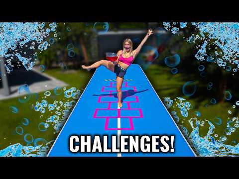 5 CHALLENGES ON MY XXL AIRTRACK!😂🫧 MERLE VS. ISABELL (+OUTTAKES) - Itsmisabell