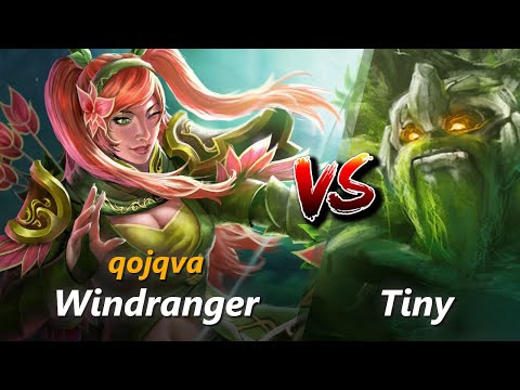 How to Windranger mid vs Tiny (feat. qojqva) | First 7 minutes