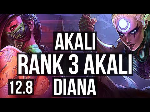 AKALI vs DIANA (MID) | Rank 3 Akali, 10/1/2, 7 solo kills, Legendary | JP Grandmaster | 12.8