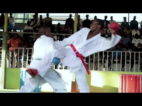 NAIROBI KARATE  KENYA OPEN CHAMPIONSHIP KUMITE UNDER 60KG JOHN THUO (AKA) VS DANIEL AURU (AU)