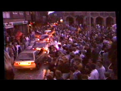 Historische Siegesfeier der Fussball WM 1990 auf dem Bocholter Marktplatz