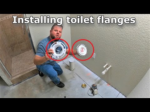 How to install a toilet flange! Plus finishing up the bathroom flooring! #543