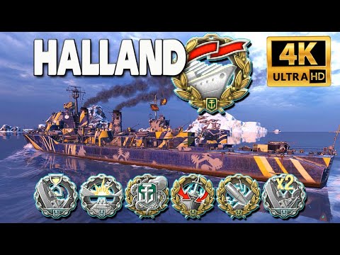 Destroyer Halland: Cold as ice Solo Warrior - World of Warships