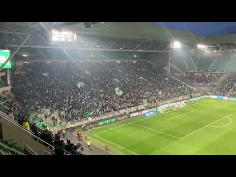 ASSE 1 4 MONACO | « Saint Étienne coupe d’Europe » du kop nord durant l’interruption