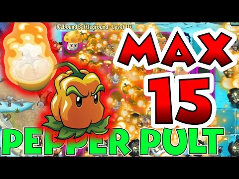 Plants vs Zombies 2 Max Level UP - Pepper Pult Max Level 15 EPIC Power UP