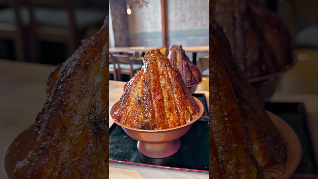 まるで富士山のようなうな丼！