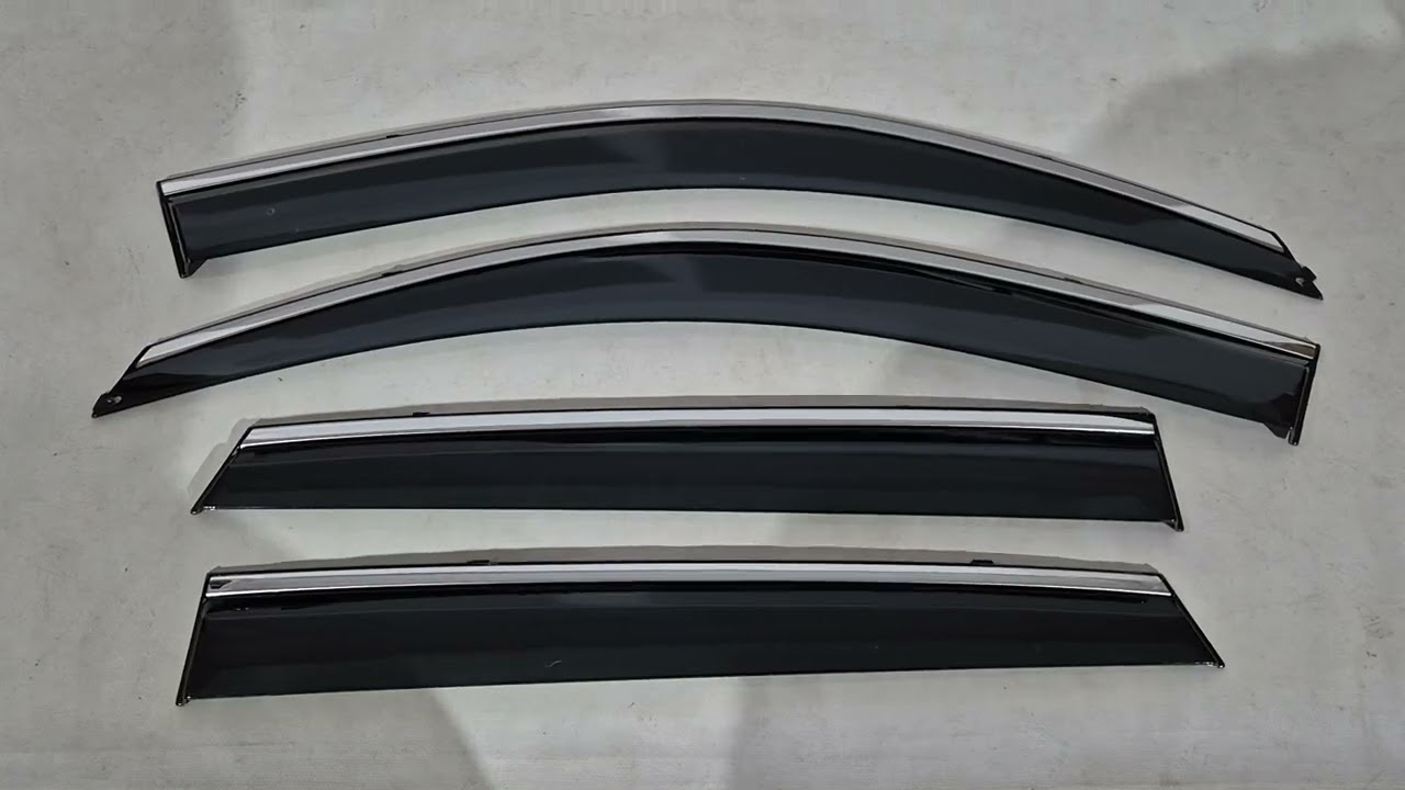 Hyundai Tucson JM 2004- рр. Вітровики з хромованим молдингом Niken Luxury (4 шт) Video 1