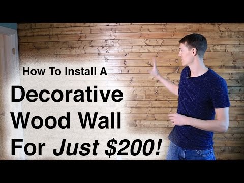 How to install a decorative wooden planks wall in room