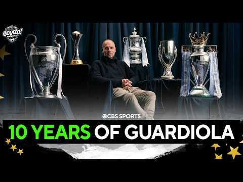 Pep Guardiola celebrating a DECADE as Manchester City Manager