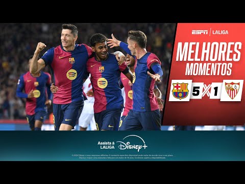 Gols e lances de Barcelona x Sevilla