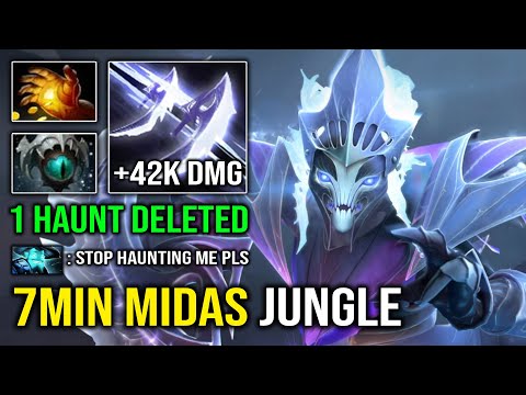 WTF 7Min Midas Fast Jungle Spectre 1 Shot Global Haunt with Aghanim No Escaper Allowed Dota 2