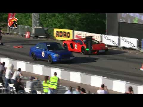 Lamborghini Aventador lp700-4 vs Subaru Impreza WRX drag race